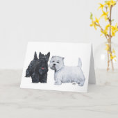 Scottish Terrier Grußkarte Karte (Gelbe Blume)