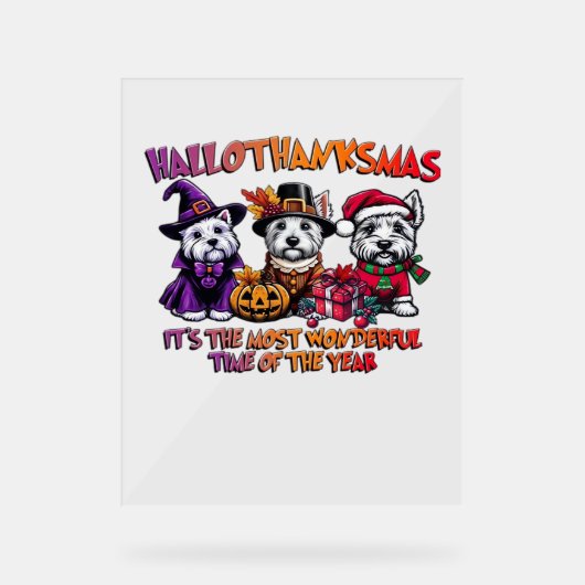Scottish Terrier Halloween Erntedank Weihnachten Acrylschild (Vorderseite)