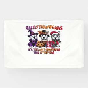 Scottish Terrier Halloween Erntedank Weihnachten Banner