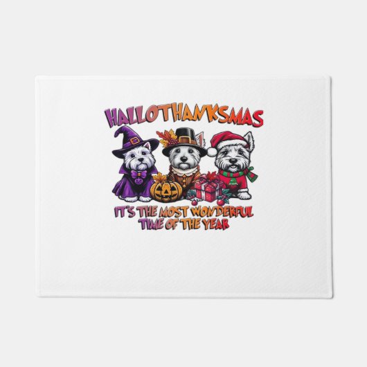 Scottish Terrier Halloween Erntedank Weihnachten Fußmatte (Vorderseite)