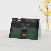 Scottish Terrier Halloween Karte (Gelbe Blume)