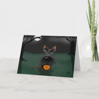 Scottish Terrier Halloween Karte