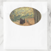 Scottish Terrier Halloween Ovaler Aufkleber (Tasche)