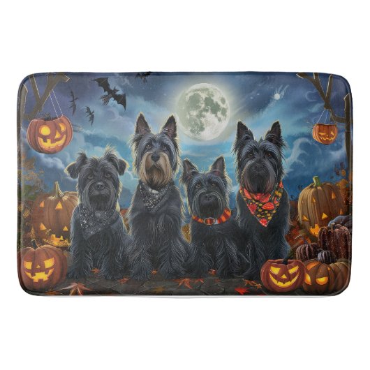 Scottish Terrier Halloween Spooky Badematte (Vorderseite)