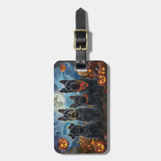 Scottish Terrier Halloween Spooky Gepäckanhänger (Vorderseite vertikal)