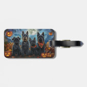 Scottish Terrier Halloween Spooky Gepäckanhänger (Rückseite horizontal)