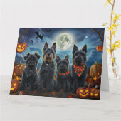 Scottish Terrier Halloween Spooky Karte (Gelbe Blume)