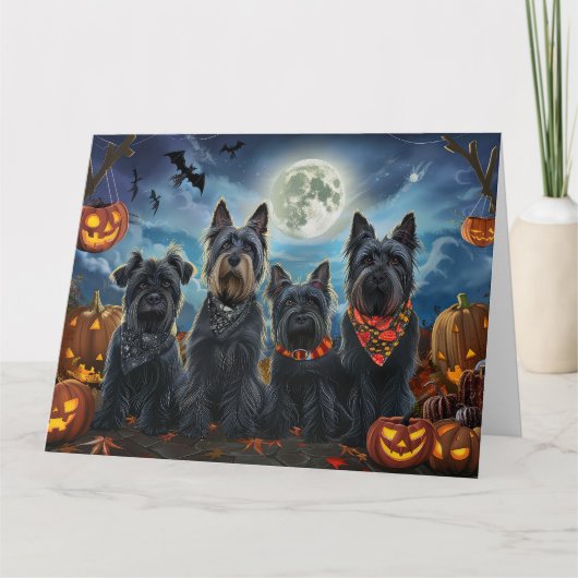 Scottish Terrier Halloween Spooky Karte (Vorderseite)