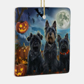 Scottish Terrier Halloween Spooky Keramikornament (Rechts)