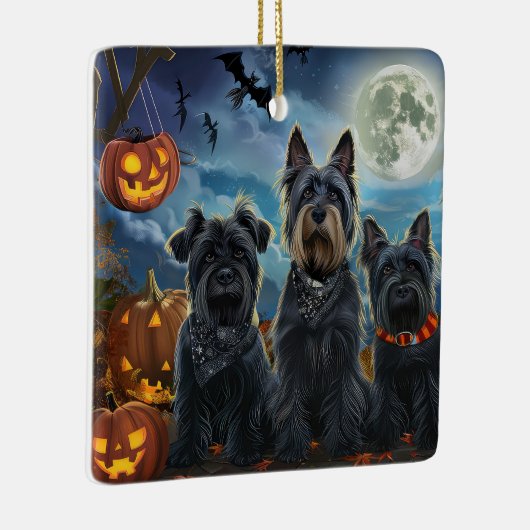Scottish Terrier Halloween Spooky Keramikornament (Rechts)
