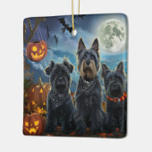 Scottish Terrier Halloween Spooky Keramikornament (Links)