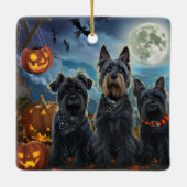 Scottish Terrier Halloween Spooky Keramikornament (Rückseite)