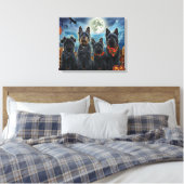 Scottish Terrier Halloween Spooky Leinwanddruck (Insitu (Schlafzimmer))