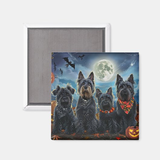 Scottish Terrier Halloween Spooky Magnet (Vorderseite/Rückseite)