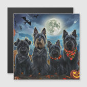 Scottish Terrier Halloween Spooky Magnetkarte (Vorne/Hinten)