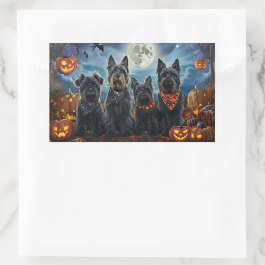 Scottish Terrier Halloween Spooky Rechteckiger Aufkleber (Tasche)