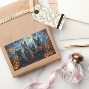Scottish Terrier Halloween Spooky Rechteckiger Aufkleber