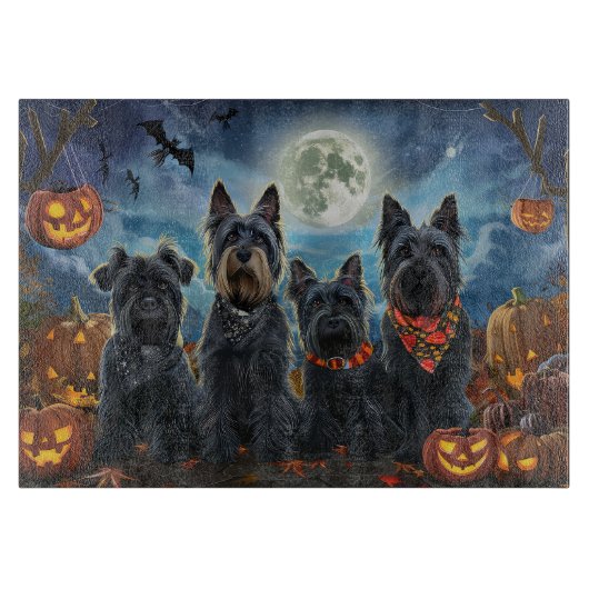 Scottish Terrier Halloween Spooky Schneidebrett (Vorderseite)