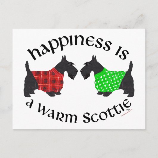 Scottish Terrier Happiness Postkarte (Vorderseite)