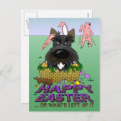 Scottish Terrier Happy Easter Postcard Feiertagspostkarte (Vorne/Hinten)