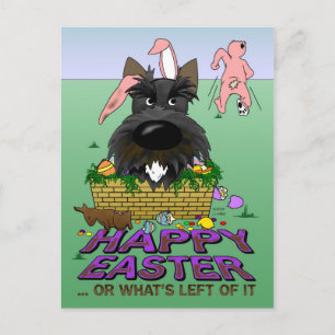 Scottish Terrier Happy Easter Postcard Feiertagspostkarte