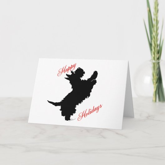 Scottish Terrier Happy Holidays Feiertagskarte (Vorderseite)