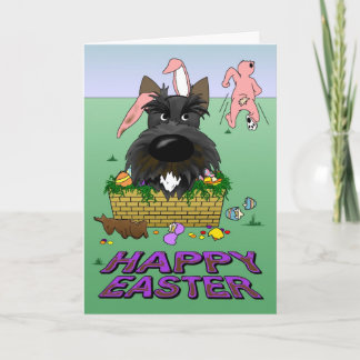 Scottish Terrier Happy Oaster Card Feiertagskarte