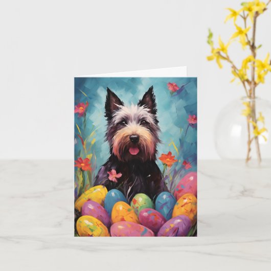 Scottish Terrier Happy Oaster Karte (Gelbe Blume)