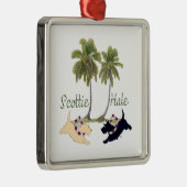 Scottish Terrier Hawaiian Design Silbernes Ornament (Rechts)