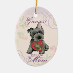 Scottish Terrier Heart Mama Keramik Ornament