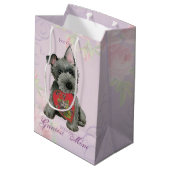 Scottish Terrier Heart Mama Medium Gift Bag Mittlere Geschenktüte (Rückseite Schrägansicht)