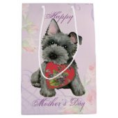 Scottish Terrier Heart Mama Medium Gift Bag Mittlere Geschenktüte (Vorderseite)