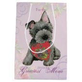 Scottish Terrier Heart Mama Medium Gift Bag Mittlere Geschenktüte (Rückseite)