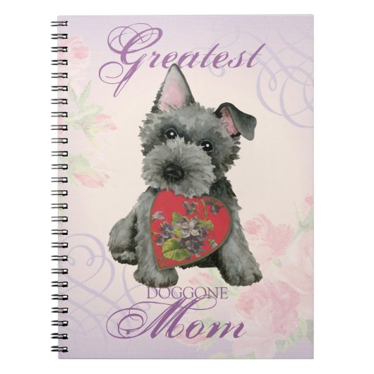 Scottish Terrier Heart Mama Notebook Notizblock (Vorderseite)