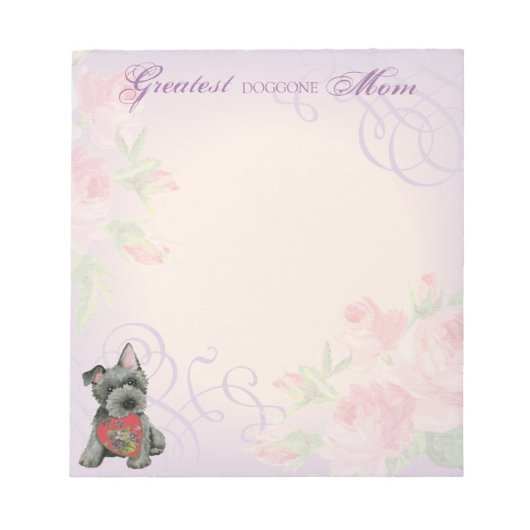 Scottish Terrier Heart Mama Notepad Notizblock (Vorderseite)