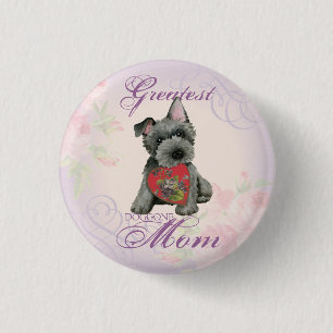 Scottish Terrier Heart Mama Pinback Button