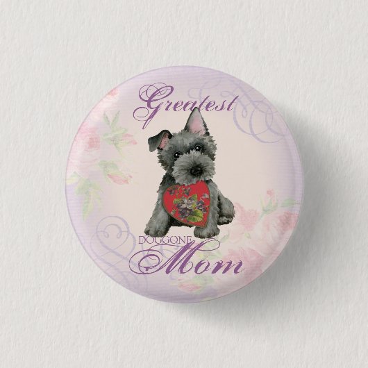 Scottish Terrier Heart Mama Pinback Button (Vorderseite)
