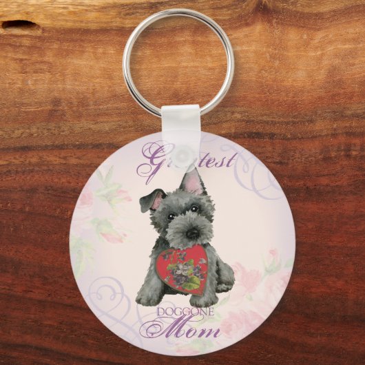 Scottish Terrier Heart Mama Schlüsselanhänger (Vorderseite)