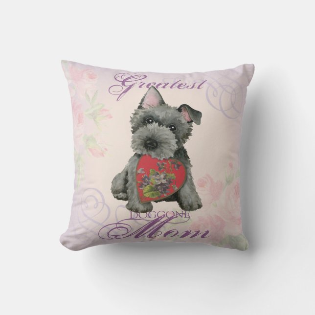 Scottish Terrier Heart Mama Throw Kissen (Vorderseite)