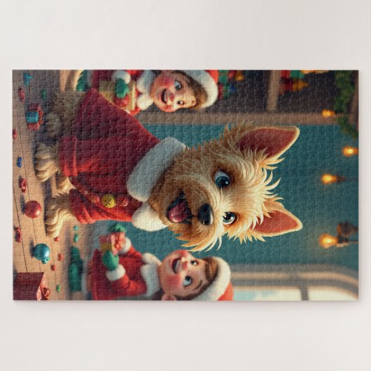 Scottish Terrier Helping Santa’s Elves Christmas Puzzle (Horizontal)
