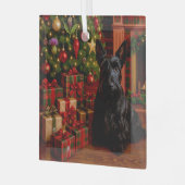 Scottish Terrier Holiday  Ornament Aus Glas (Vorderseite links)