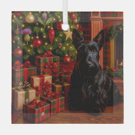 Scottish Terrier Holiday  Ornament Aus Glas