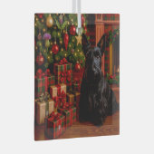 Scottish Terrier Holiday  Ornament Aus Glas (Vorderseite Rechts)