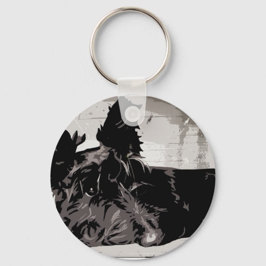 Scottish Terrier Hund Keyring Schlüsselanhänger (Vorderseite)