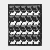 Scottish Terrier Hund schwarz/grau/weiß, Streifen  Fleecedecke (Vorderseite)