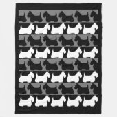 Scottish Terrier Hund schwarz/grau/weiß, Streifen Fleecedecke (Vorderseite)