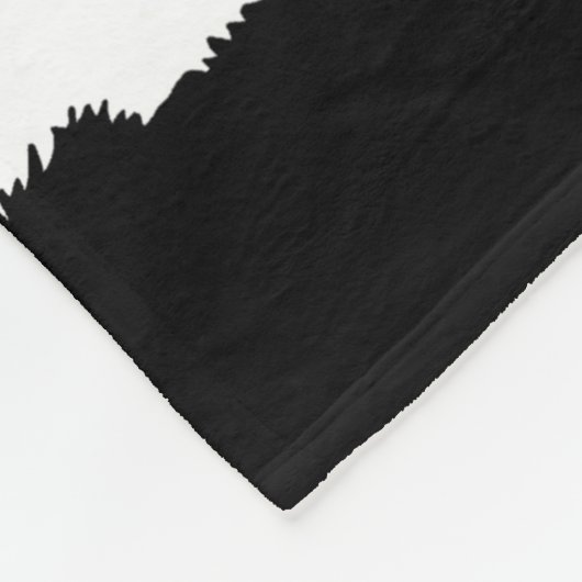 Scottish Terrier Hund schwarz/grau/weiß, Streifen Fleecedecke (Ecke)