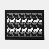 Scottish Terrier Hund schwarz/grau/weiß, Streifen Fußmatte (Vorderseite)