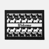 Scottish Terrier Hund schwarz/grau/weiß, Streifen Fußmatte (Vorderseite)