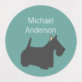 Scottish Terrier Hundefarbe Farbe wasserdicht Etiketten (Design 2)